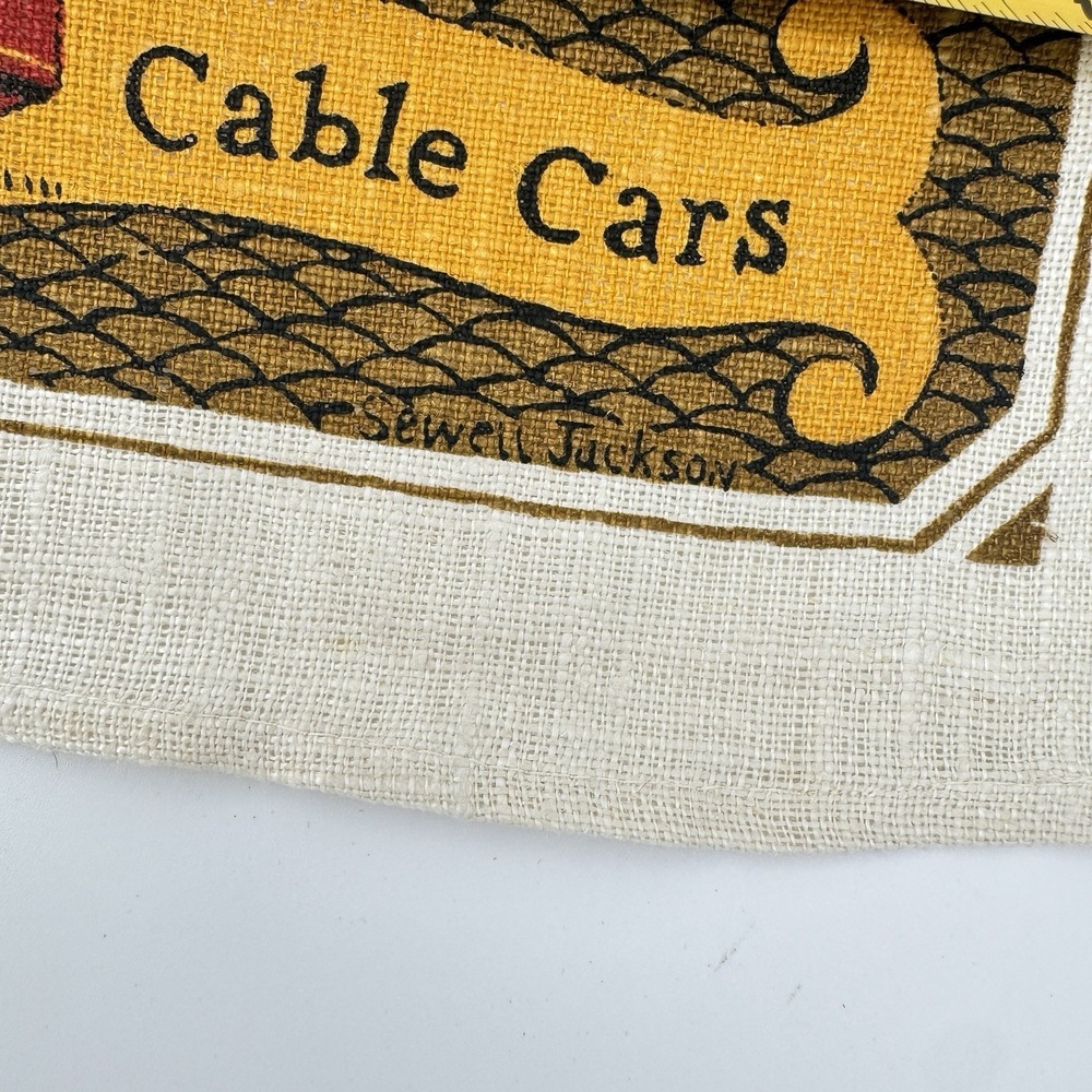 VTG 1980 San Francisco Cable Cars‎ Calendar Tea Towel Sewell Jackson 27x16 - Picture 9 of 16